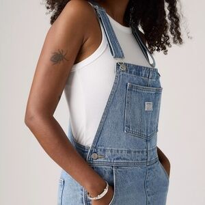 LEVI'S DENIM VINTAGE LIGHT WASH BLUE BIB OVERALLS SIZE L NWT $138